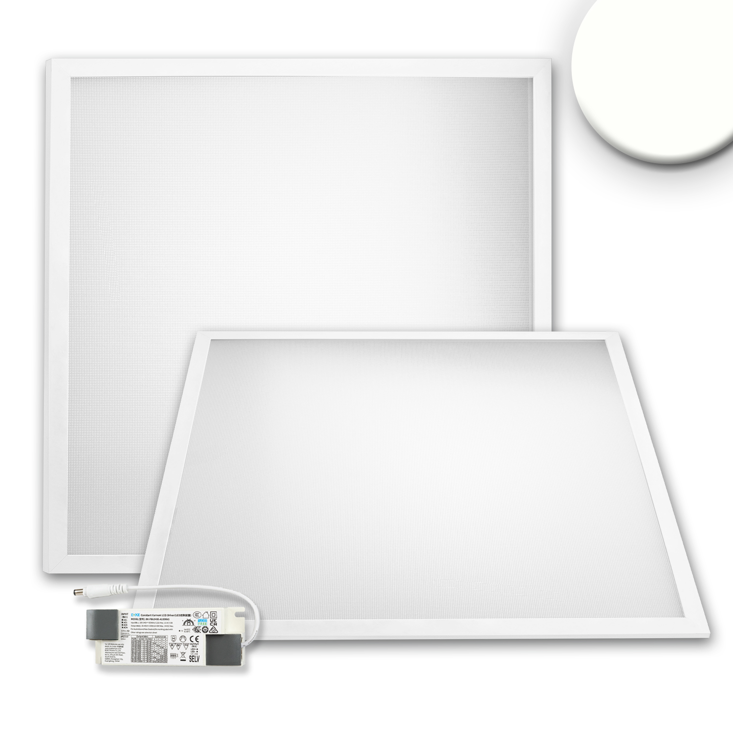 LED Panel Professional Line 625 UGR<19 4H/8H, 36W, weiß RAL9016, neutralweiß, PowerSwitch 21-40W