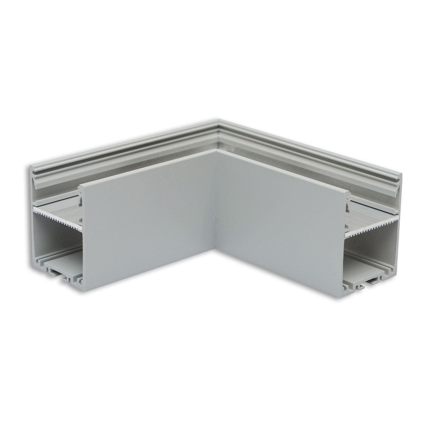 LAMP30V1 90° Eck, geschweißt, 120x120mm, silber pulverbeschichtet, exkl. Cover