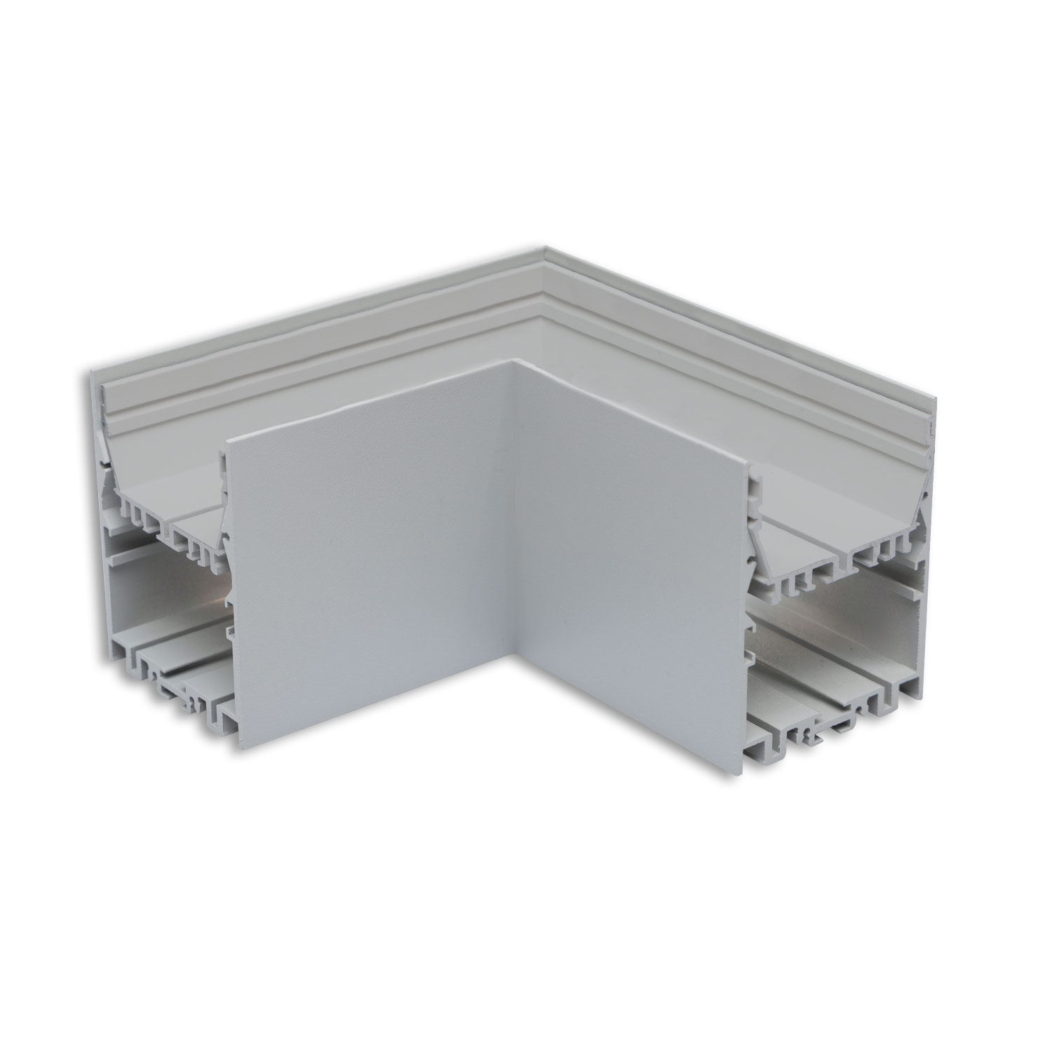 LAMP40 90° Eck, geschweißt, 140x140mm, silber pulverbeschichtet, exkl. Cover