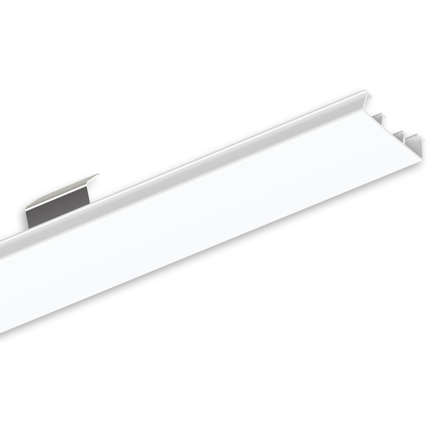 FastFix LED Linearsystem R XL Blindabdeckung für Balkenaufnahme inkl. 2 erhöhte Metallclips, 1528mm