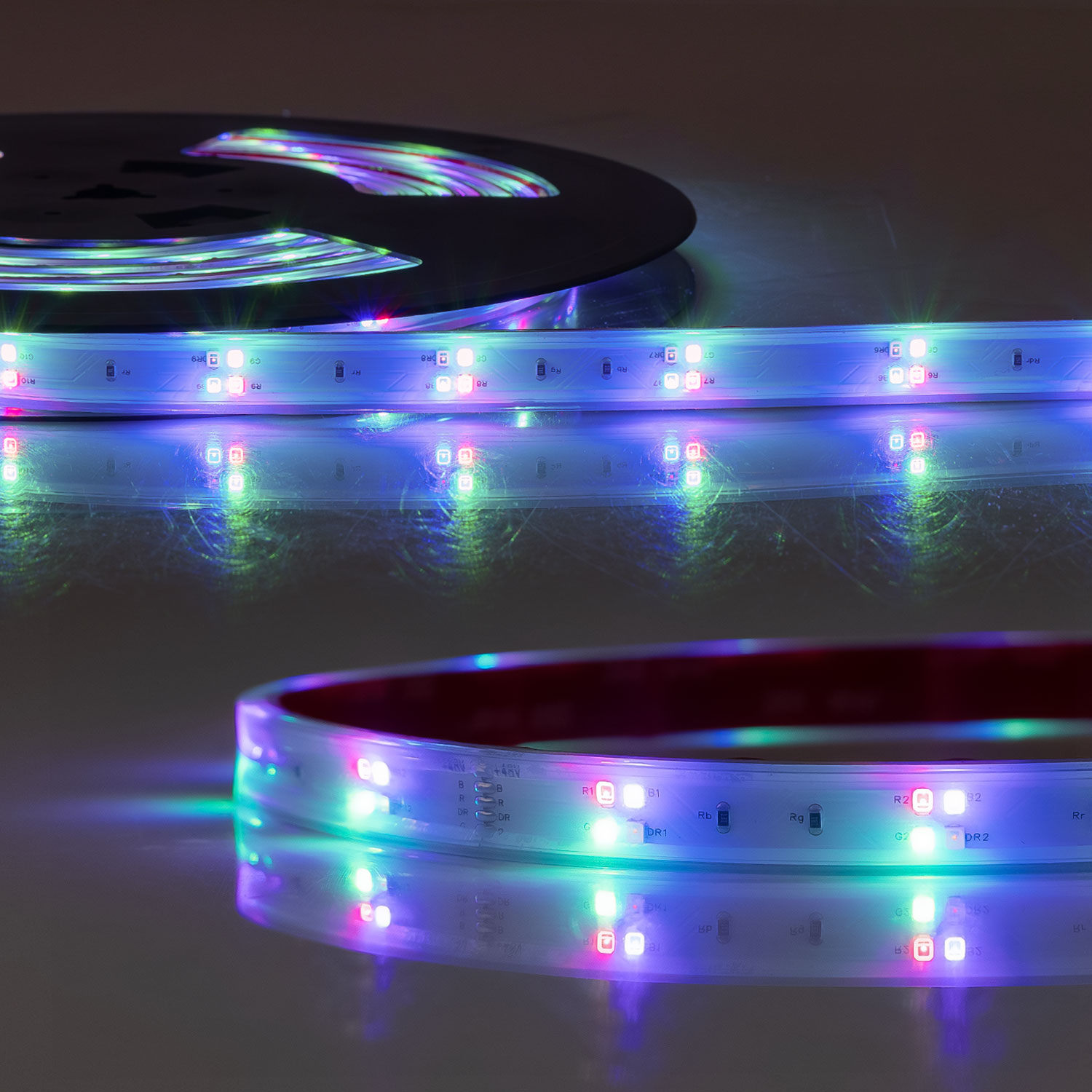 LED GROW Flexband, 48V DC, 17W/m, IP67, PPF 15,1 µmol/s, 5m Rolle, 50cm Trennstelle, 4×24 LED/m