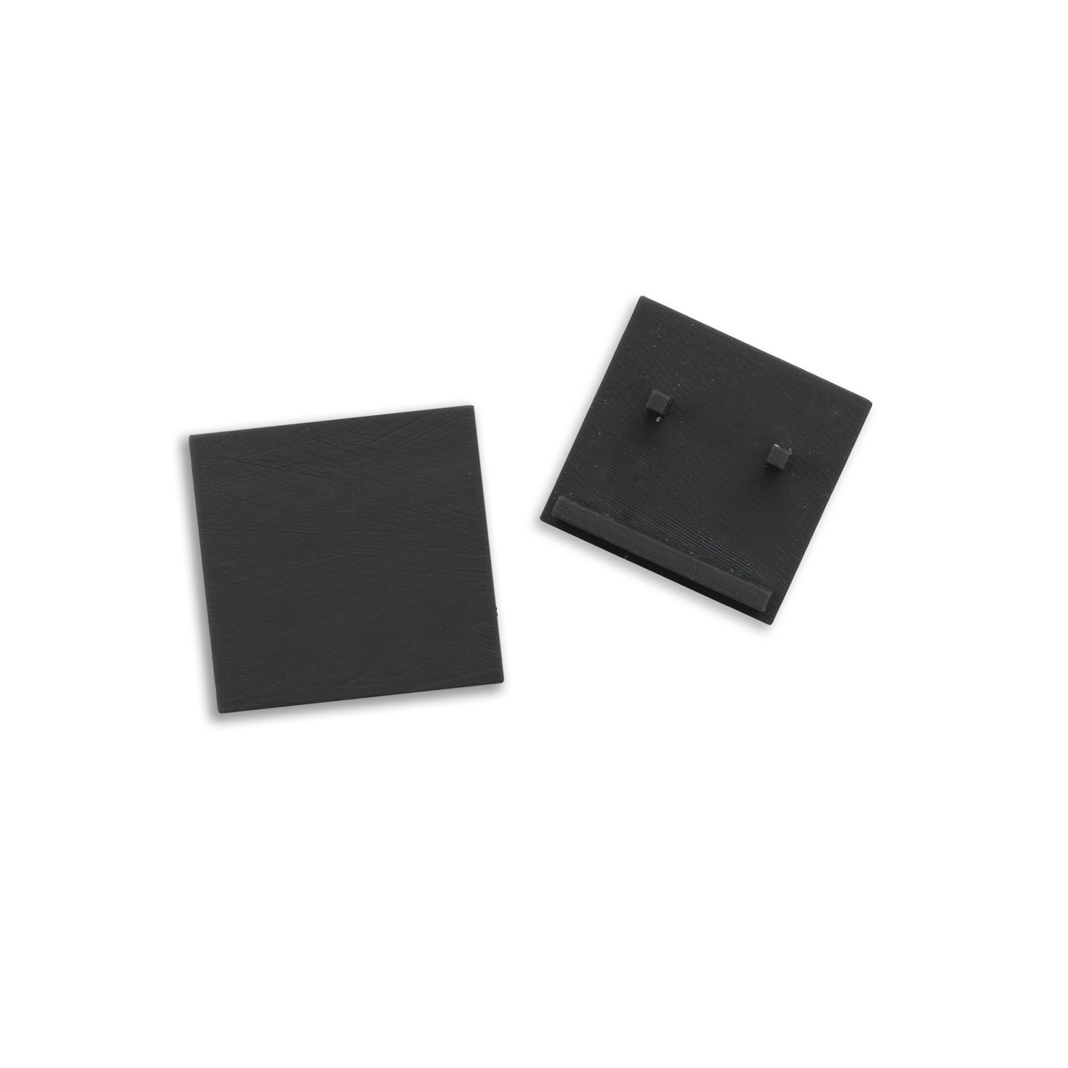 Endkappe außenliegend, schwarz für Track48 Schiene flat (H25) mit transluz., bündigem COVER, 2 STK