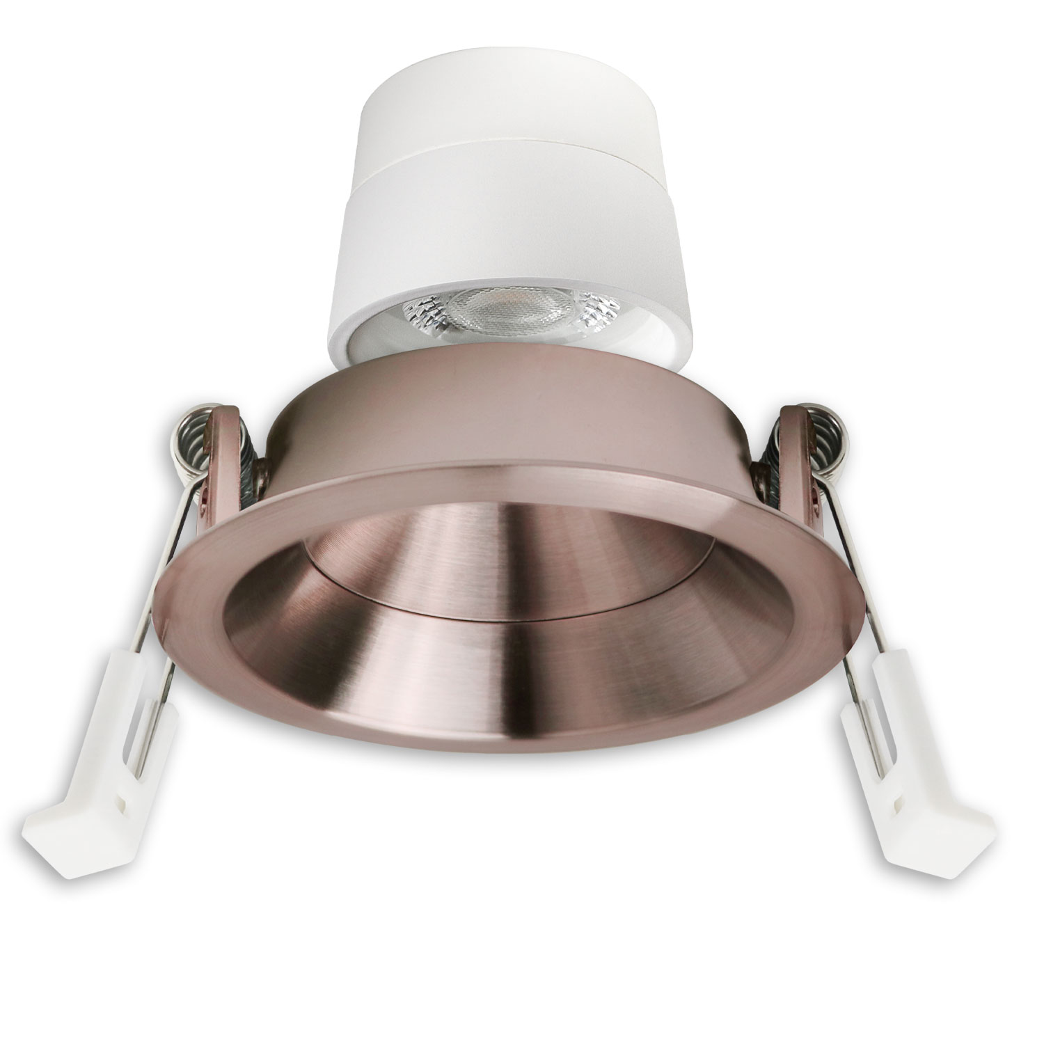 LED Einbaustr. Back68, rosegold, rund, 5W, CRI90, 2700K, schwenkbar, rückvers., UGR<12, dimmbar
