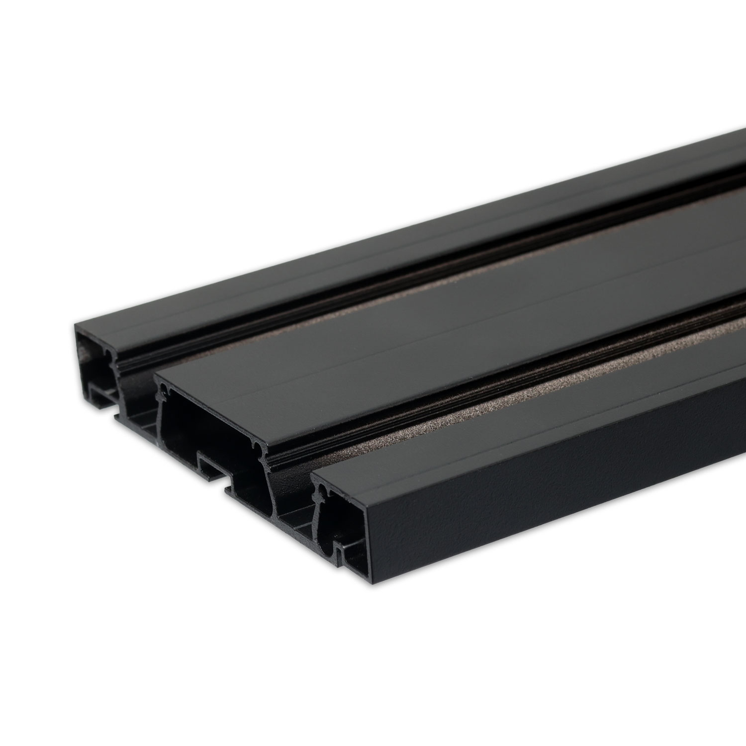 Gardinenprofil Curtain10 DOUBLE, schwarz RAL9005, 200cm