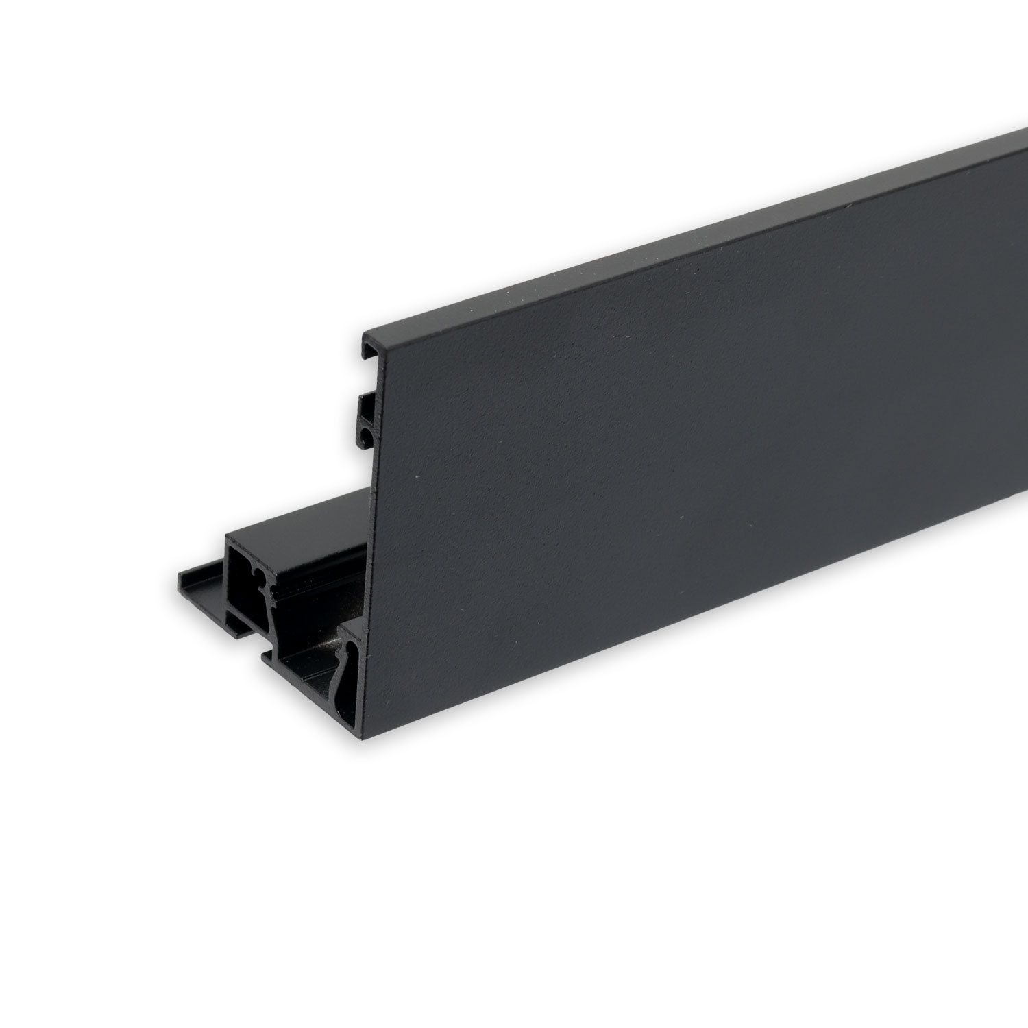 Karniesen-Blende VISOR mit Lichtlinienoption für Gardinenprofil Curtain, schwarz RAL 9005