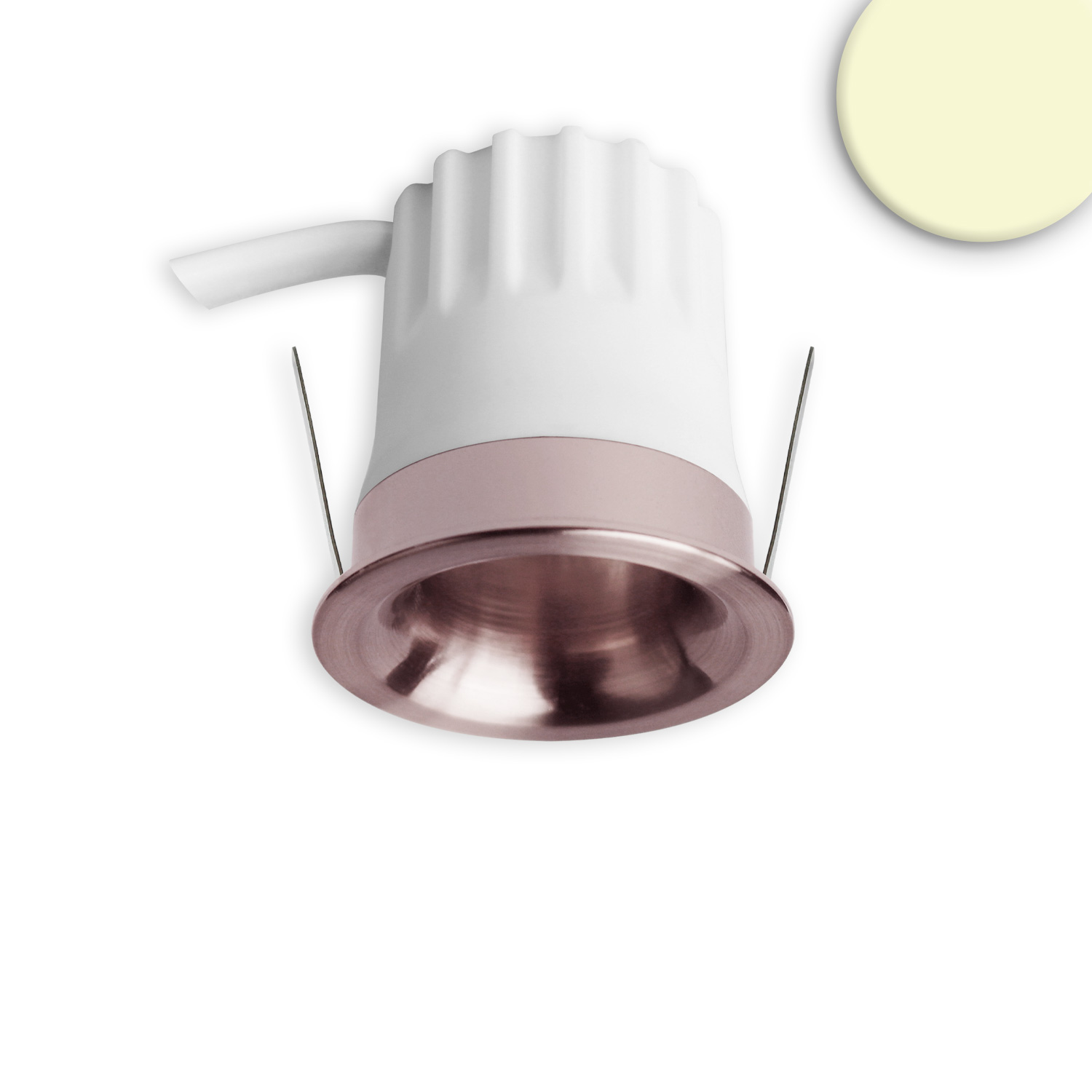 LED Einbaustrahler BACK32, rosegold, rund, 5W, CRI90, 3000K, rückversetzt, Honeycomb, dimmbar