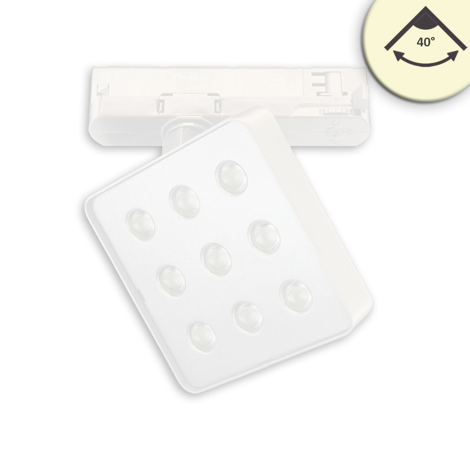 3-Phasen Schienen-Strahler MATRIX, 20W, 40°, weiß, 4000K, UGR<19, DALI dimmbar