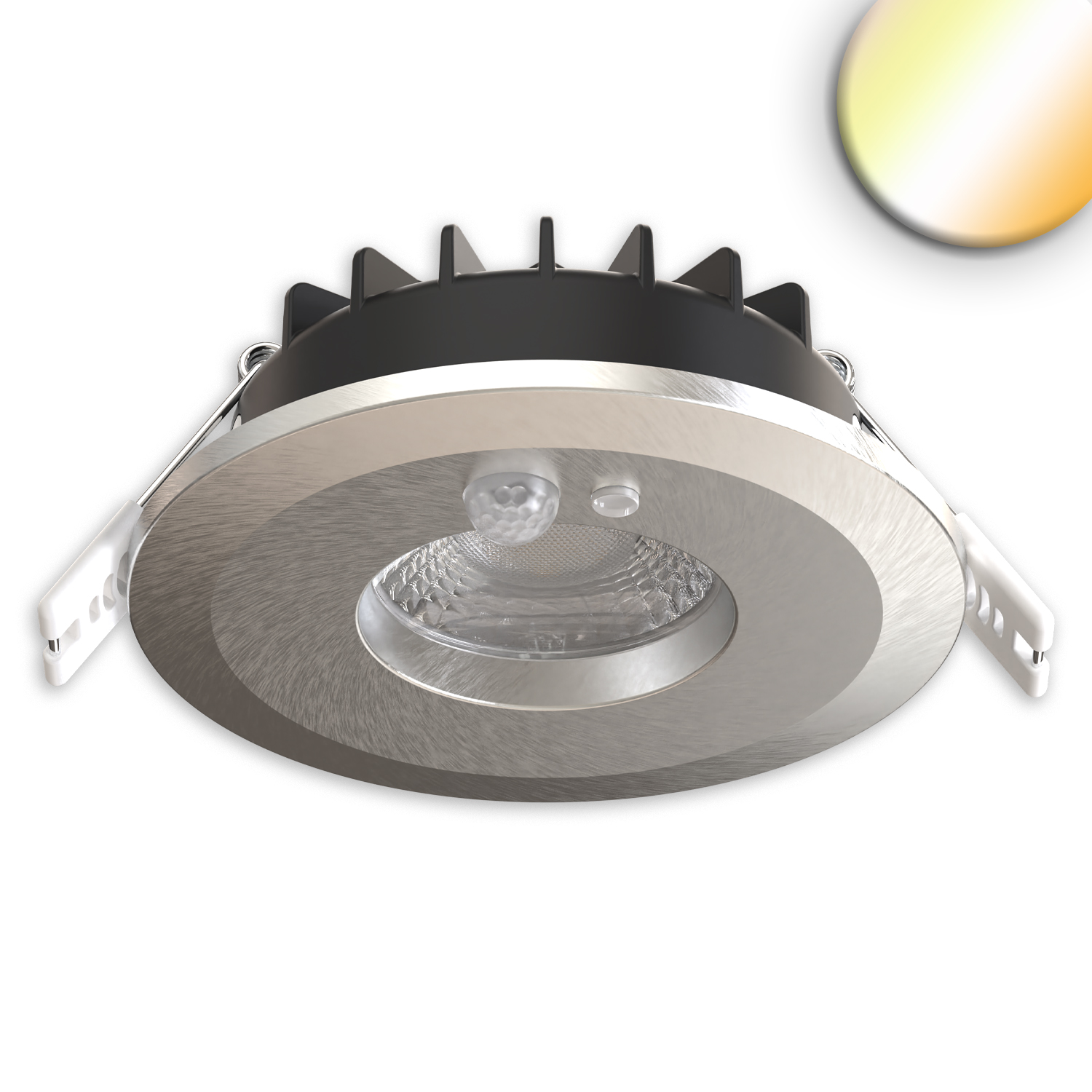 LED Einbaustrahler Vario-68 mit PIR-Sensor 6W, 60°, 2700|3000|4000|6000K, IP65, CRI90, nickel gebürstet