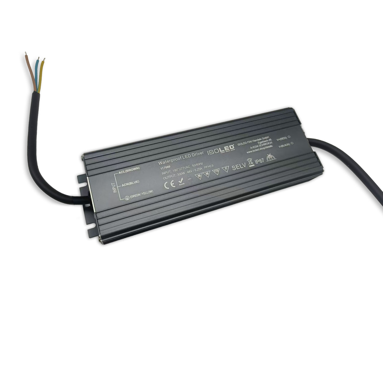 LED Trafo 48V/DC, 300W, kompakt, IP67, SELV