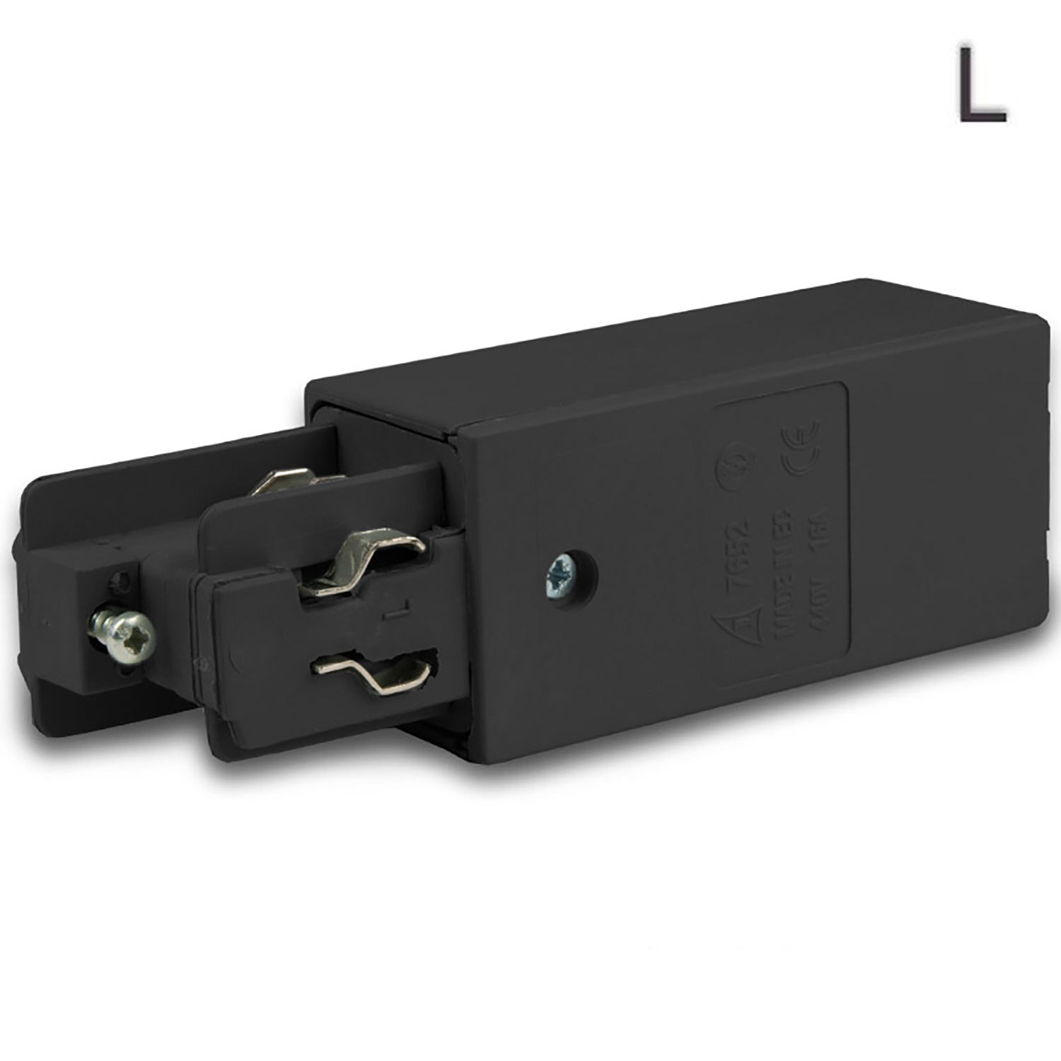 3-Phasen Classic Seiten-Einspeisung N-Leiter rechts, Schutzleiter links, schwarz