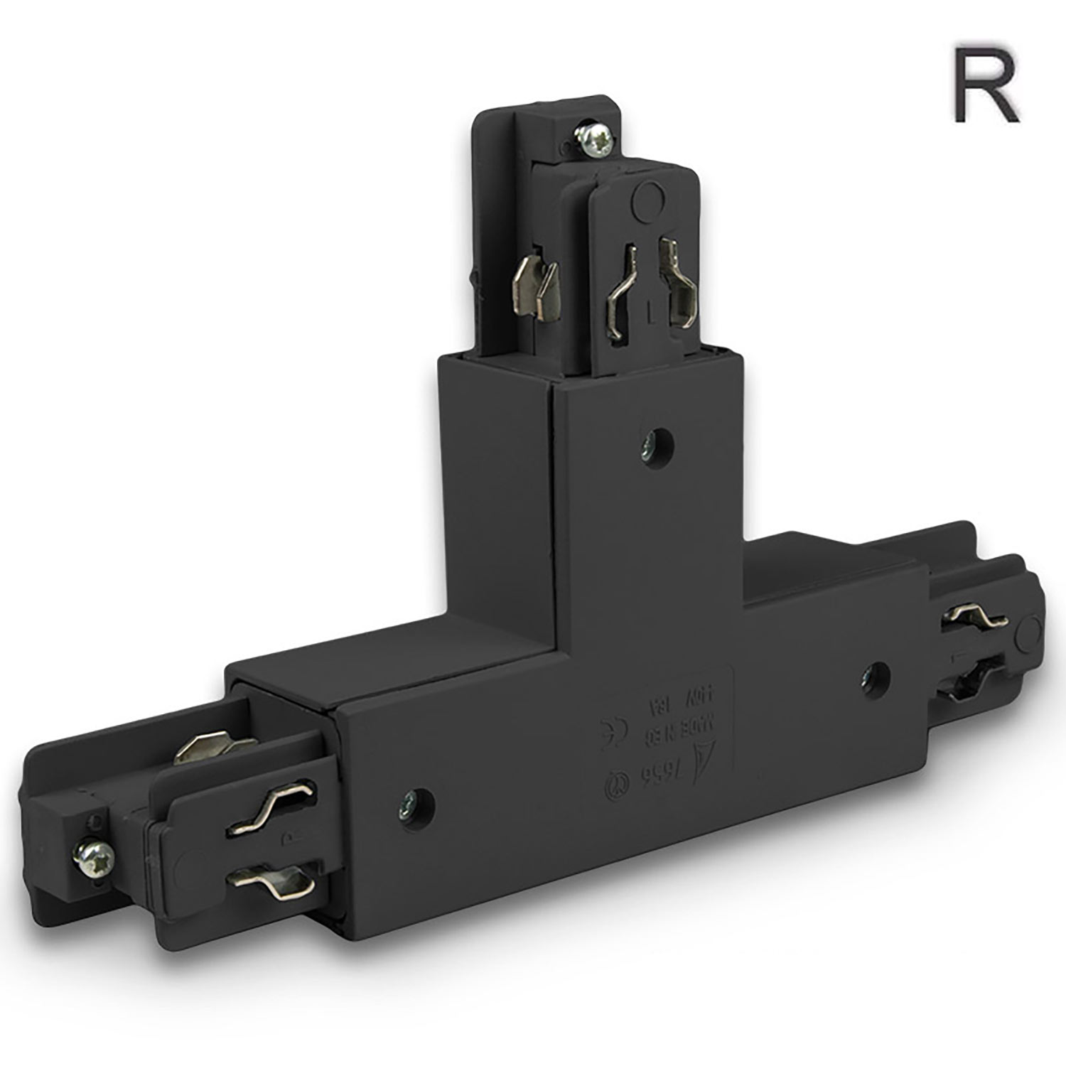 3-Phasen Classic T-Verbinder N-Leiter links, Schutzleiter rechts, schwarz